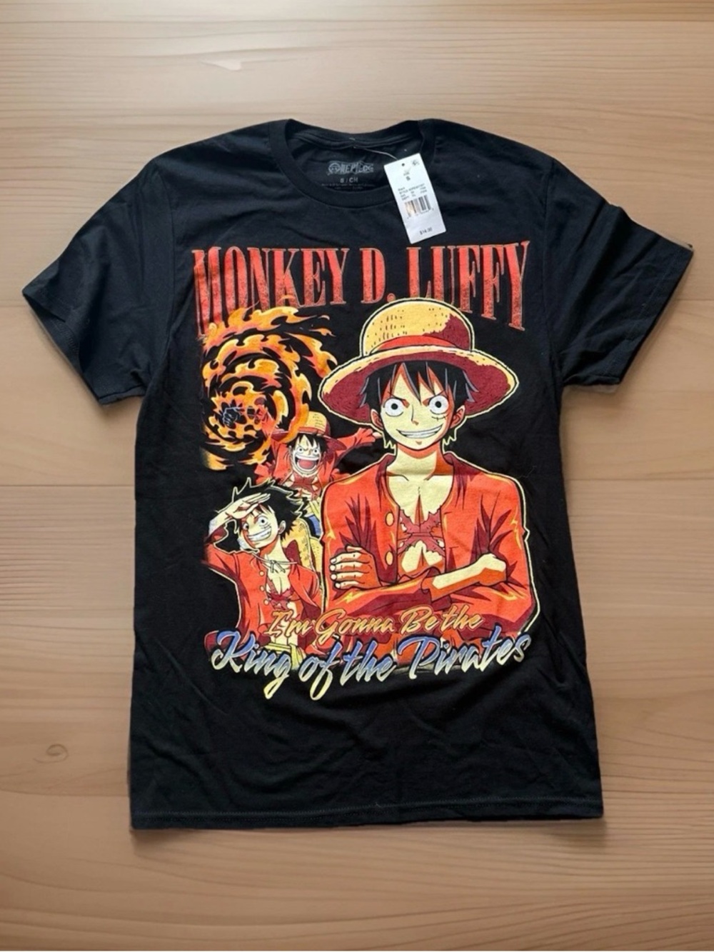 One Piece Monkey D. Luffy Black Graphic T-Shirt Men's Size S New With Tags